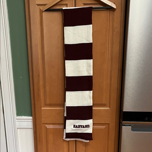 Harvard Maroon and White Striped Scarf - Picture 2 of 2